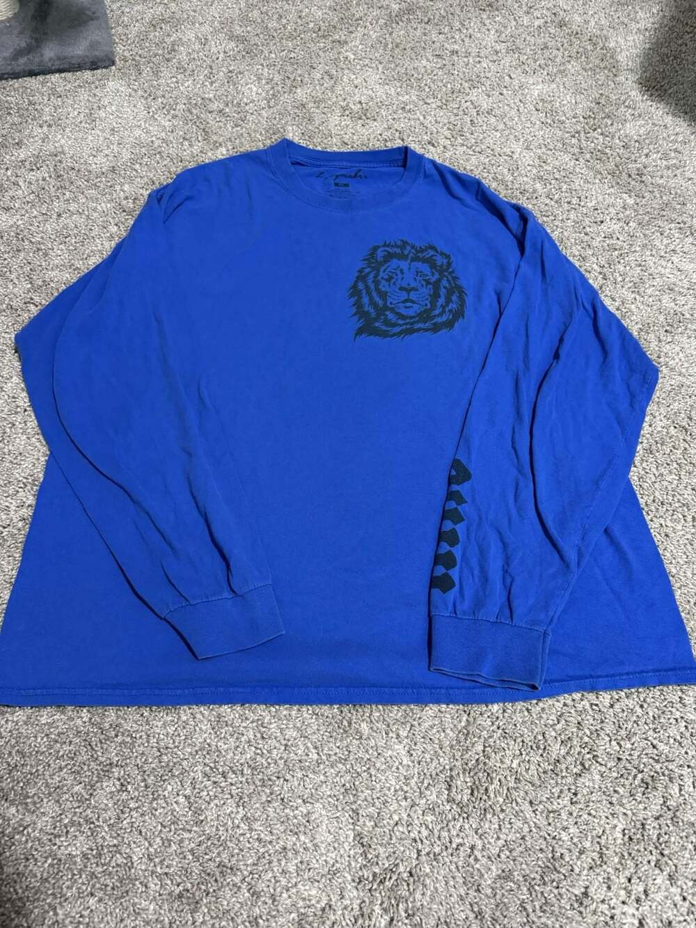 Haymaker King Lion Graphic Long Sleeve T-Shirt Blue XL